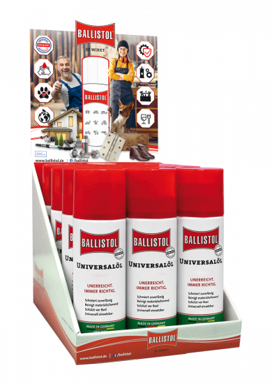 Ballistol Universalöl| Spray Display mit 12 x 200 ml Display 12x200