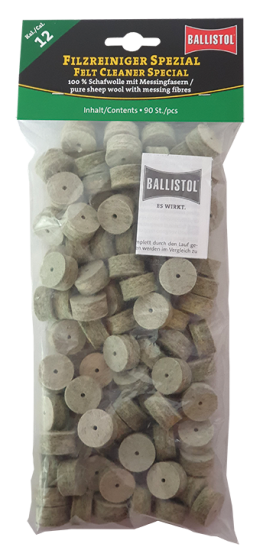 Ballistol Filzreiniger Spezial|Kal. 12 GA, 90 Stück, deutsch/englisch 12GA 90 Stück