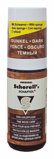 Scherell's SCHAFTOL dunkel| 50 ml Flasche mit Applikationsschwamm DE/EN/FR/ES/RU Dunkel Flasche 50 ml